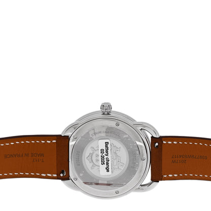 Hermes Stainless Steel Barenia 40mm Arceau Quartz Watch Fauve 4 of 5