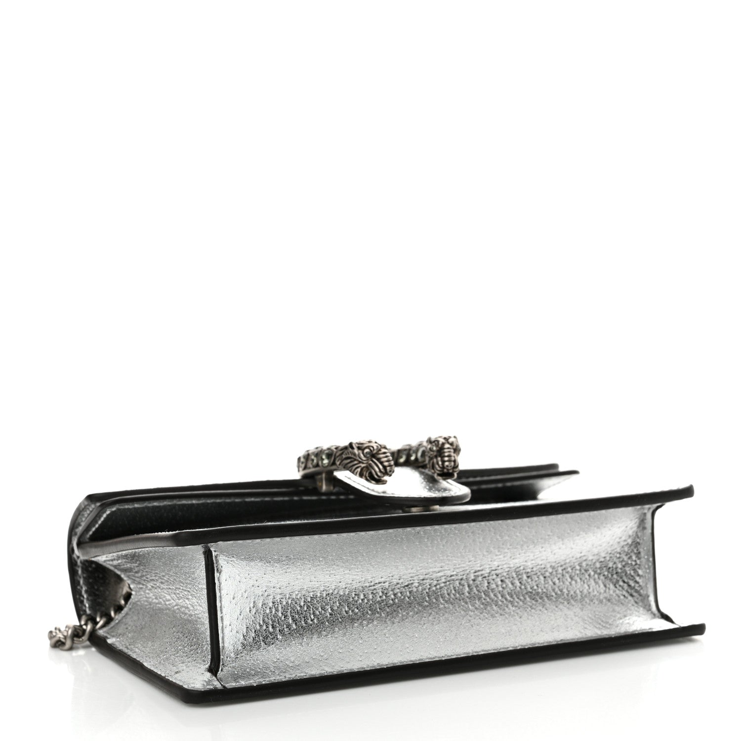 Gucci Metallic Calfskin Super Mini Dionysus Shoulder Bag Silver 4 of 12