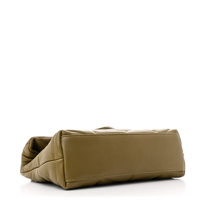 Saint Laurent Lambskin Quilted Toy Loulou Puffer Monogram Chain Satchel Hazel Green 4 of 11