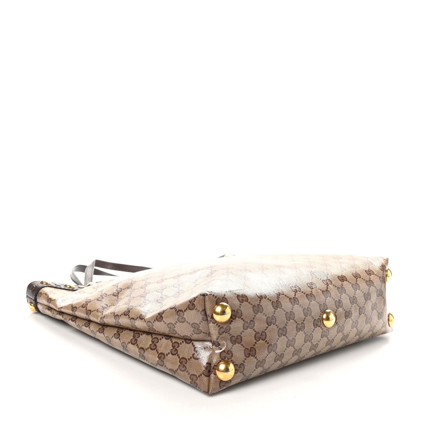 Crystal Monogram Large Babouska Vertical Shopping Tote Brown
