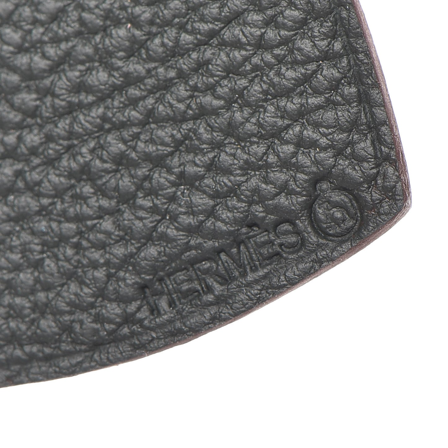 Togo Epsom Petit H Heart Bag Charm Black Gold