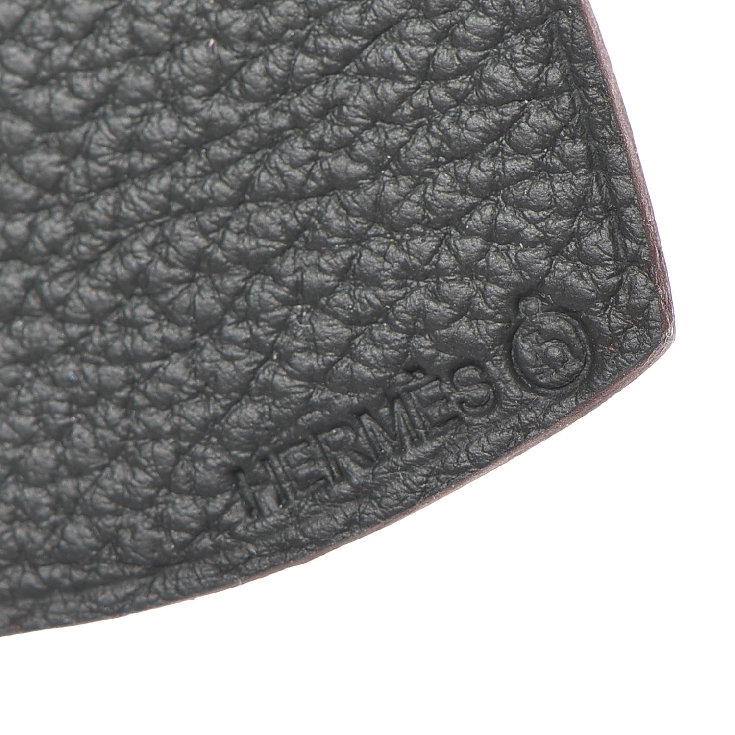 Hermes Togo Epsom Petit H Heart Bag Charm Black Gold 4 of 6