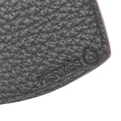 Hermes Togo Epsom Petit H Heart Bag Charm Black Gold 4 of 6