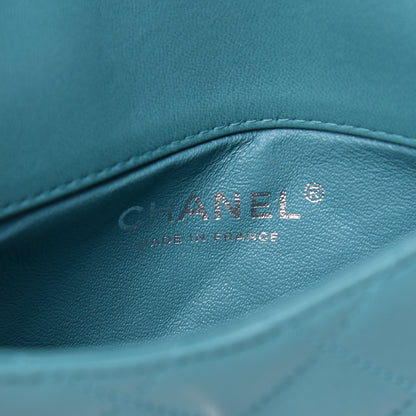 Chanel Lambskin Quilted Mini Flap Crossbody Bag Turquoise 6 of 16