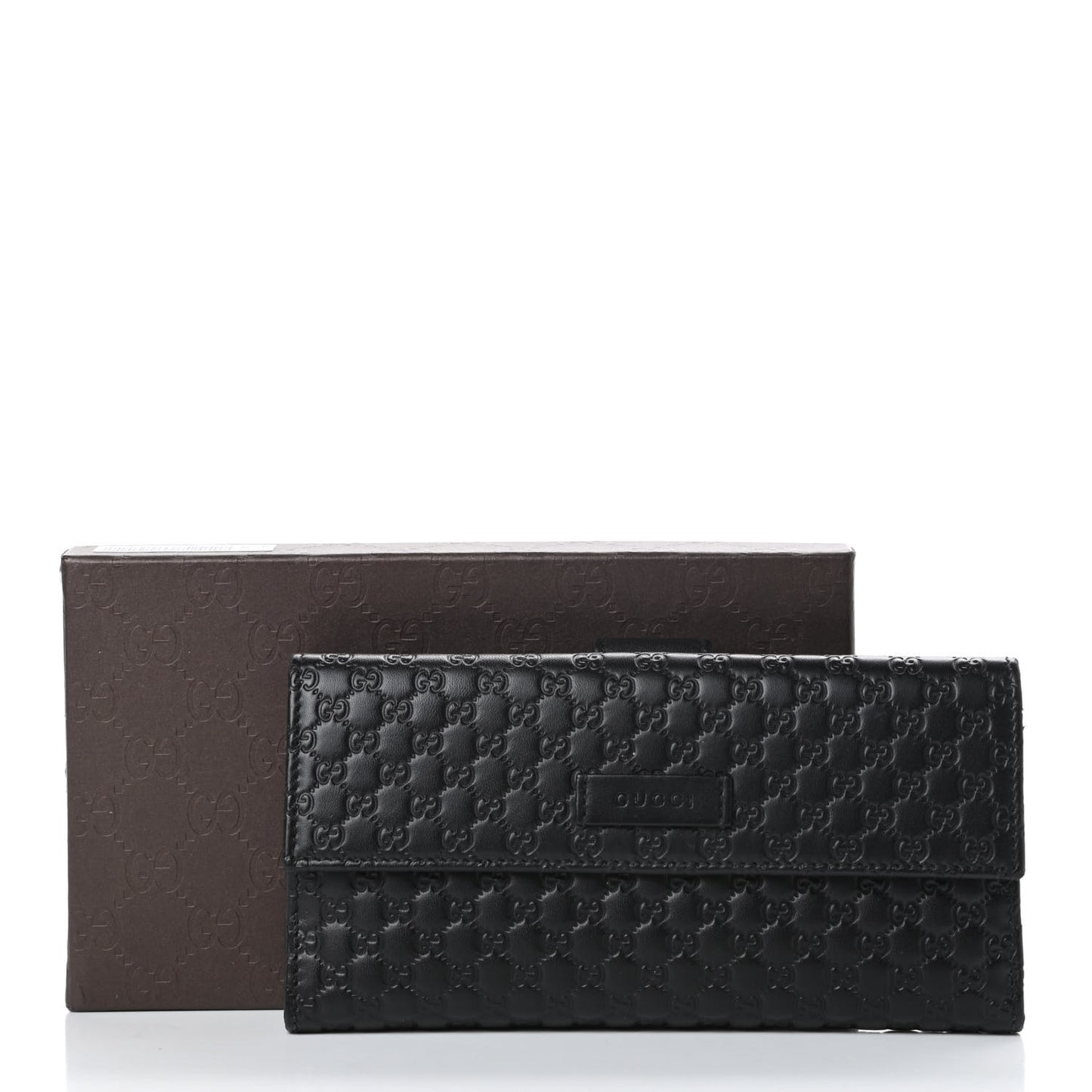 Microguccissima Continental Flap Wallet Black