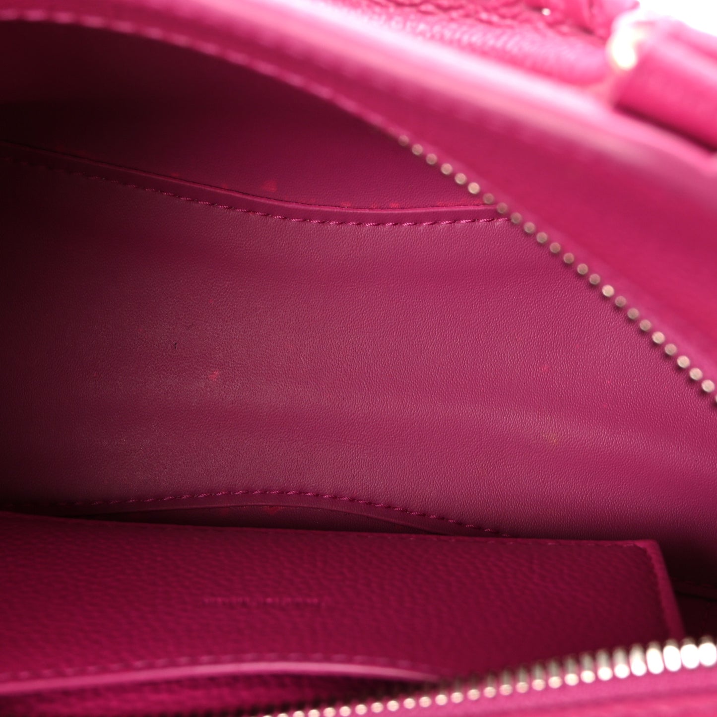 Grained Calfskin Neo Classic Silver Hardware Mini City Fuchsia