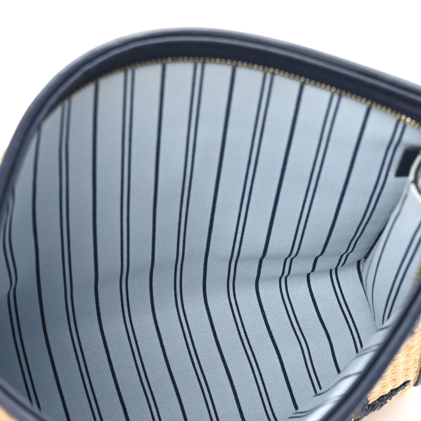 Raffia Calfskin Monogram Giant Toiletry Pouch 26 Blue