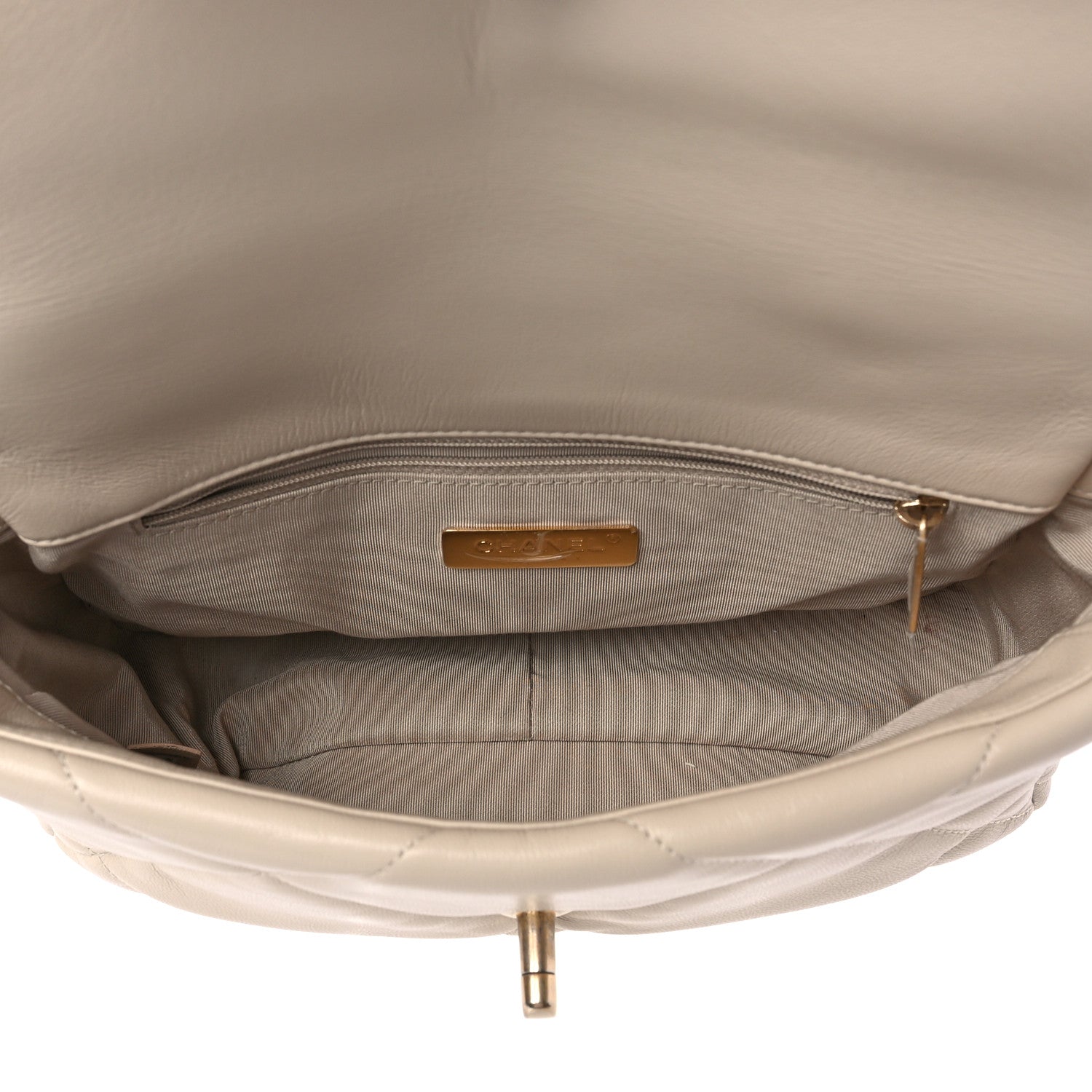 Chanel Lambskin Quilted Medium Chanel 19 Flap Light Beige 5 of 9