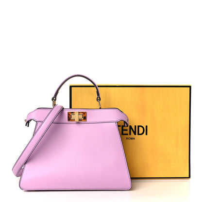 Fendi Vitello Seta Shiny Nappa Plexiglass Small Peekaboo I SEE U Satchel Violetta 10 of 10
