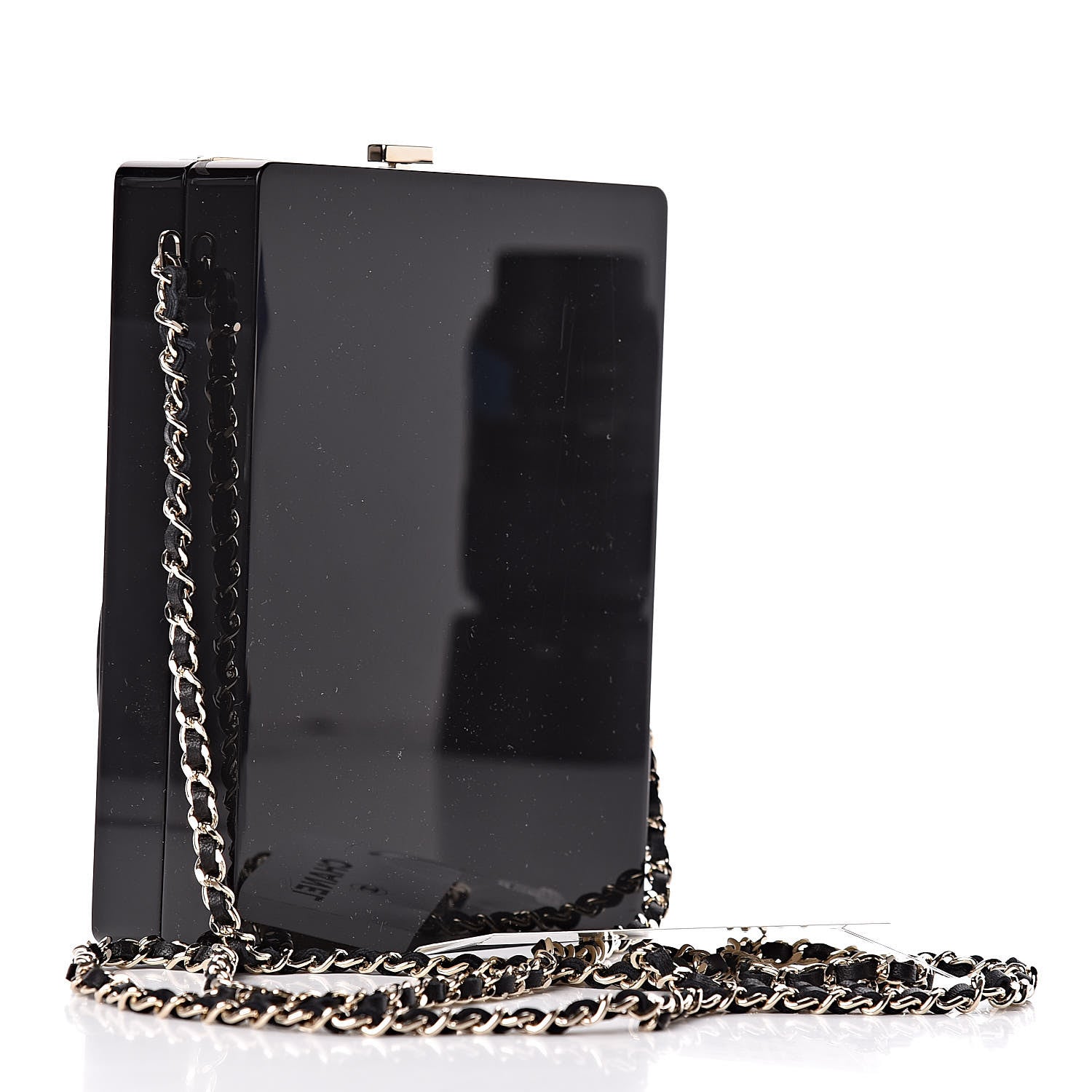 Chanel Plexiglass Strass N°5 Minaudiere Black Gold 3 of 10