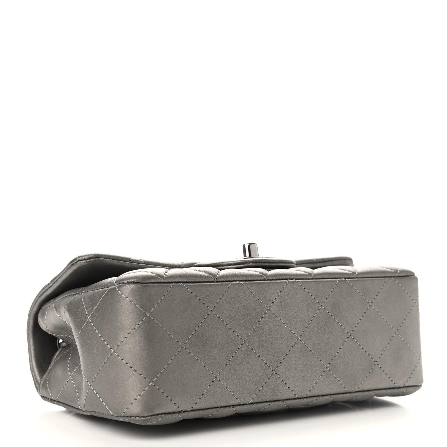 Chanel Metallic Calfskin Quilted Mini Rectangular Flap Ruthenium 4 of 10