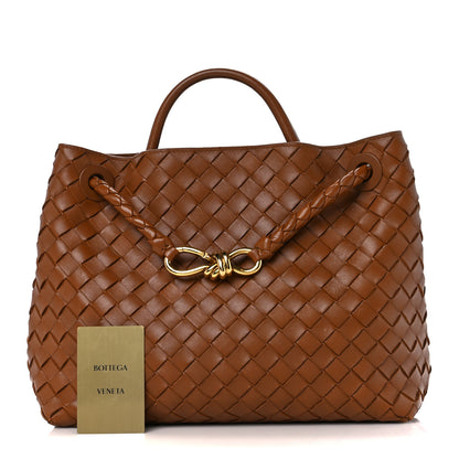 Bottega Veneta Nappa Intrecciato Medium Andiamo Shoulder Bag Cognac 3 of 14