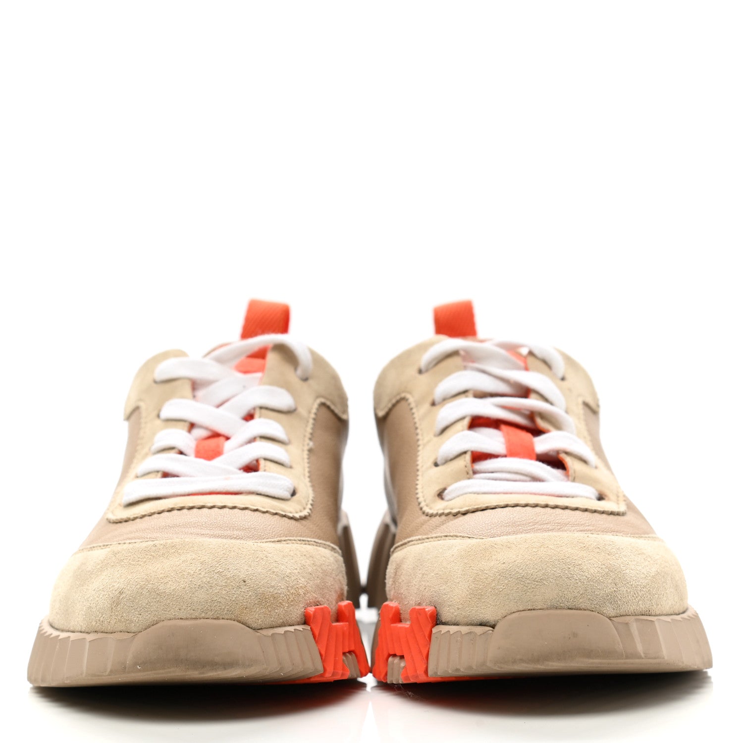 Hermes Goatskin Suede Bouncing Sneakers 36 Beige Sarrasin Sanguine 2 of 13
