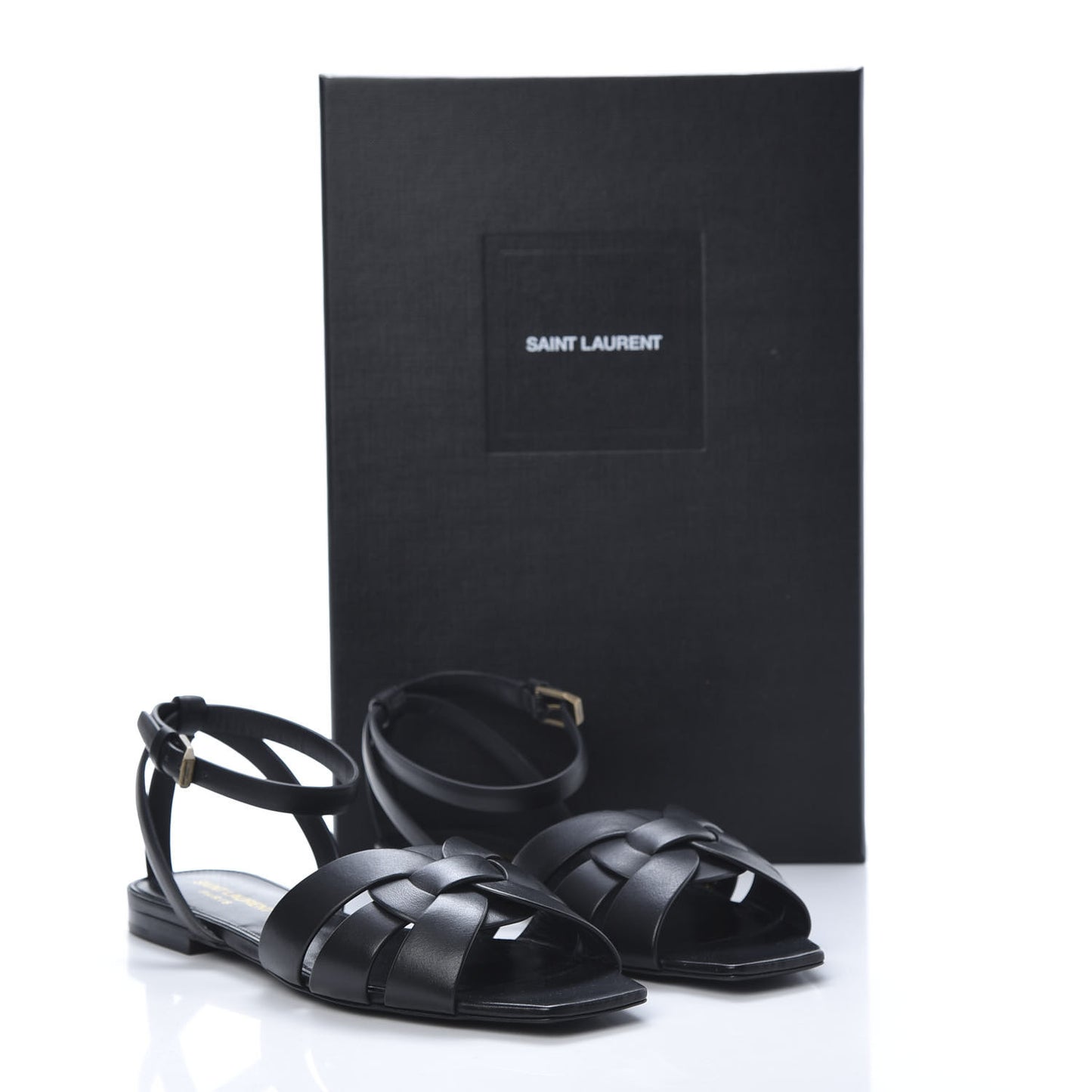 Calfskin Tribute 05 Ankle Strap Sandals 37 Black