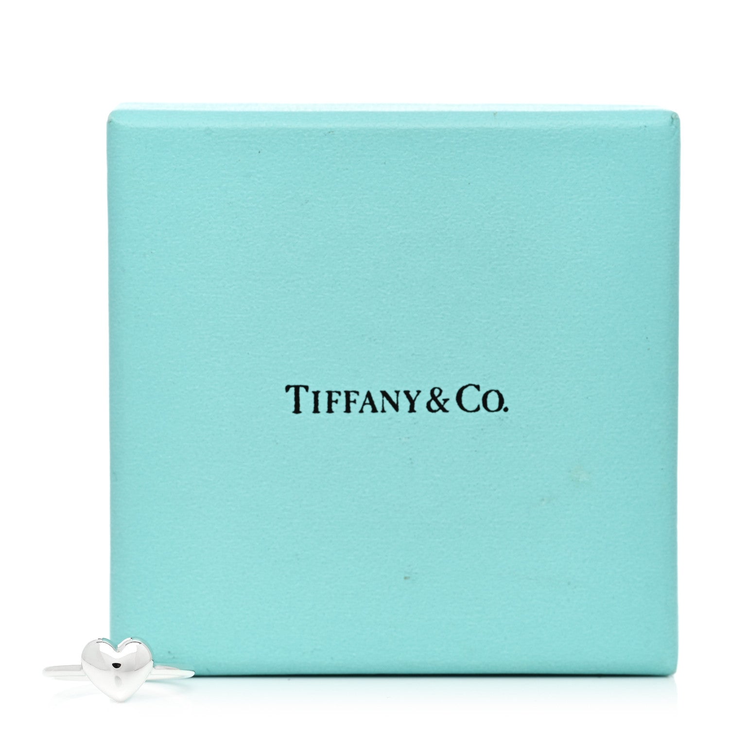 Tiffany Sterling Silver Heart Puff Ring 53 6.5 6 of 6