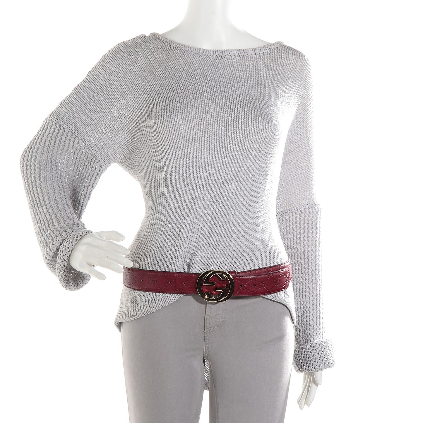 Guccissima Signature Interlocking G 40mm Belt 110 44 Classic Ruby