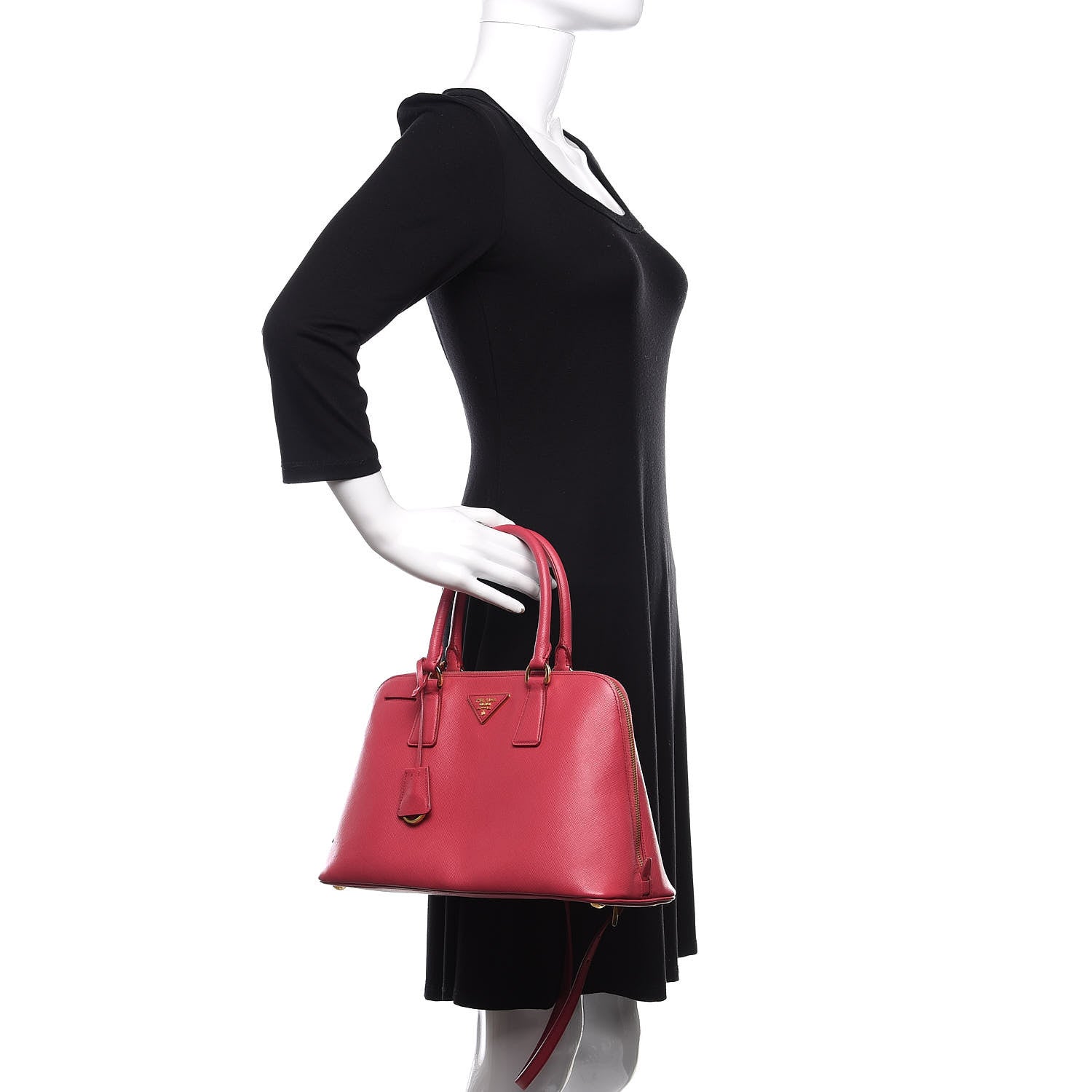 Prada Saffiano Lux Medium Promenade Tote Peonia 2 of 17