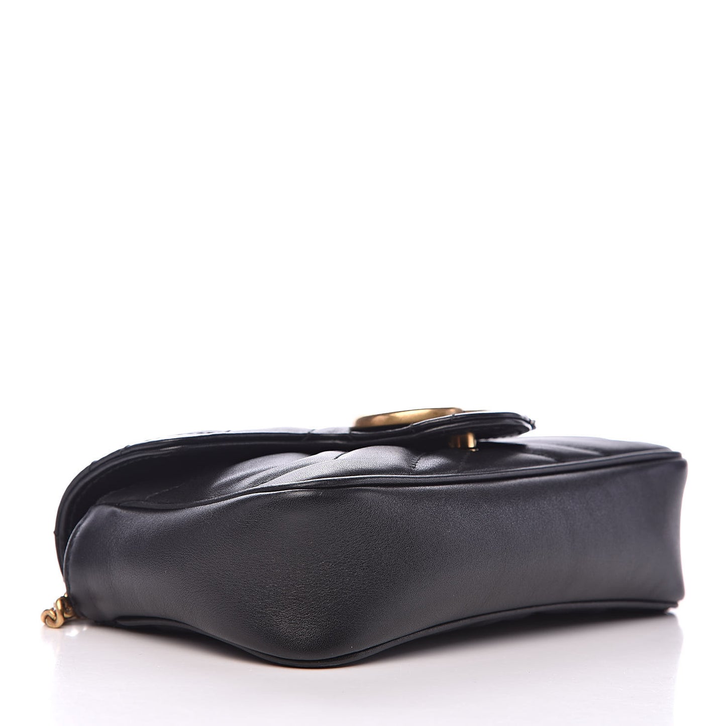 Calfskin Matelasse Super Mini GG Marmont Shoulder Bag Black