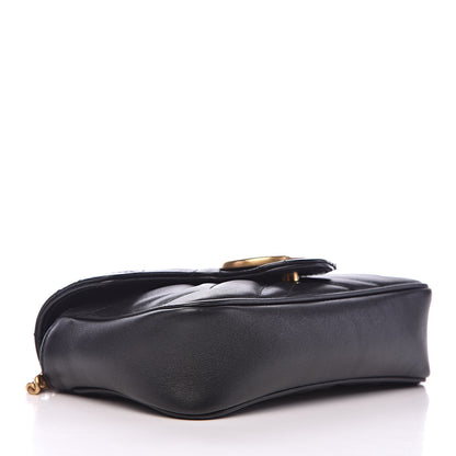 Gucci Calfskin Matelasse Super Mini GG Marmont Shoulder Bag Black 4 of 14