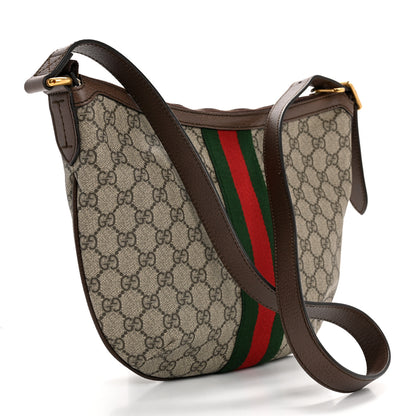 Gucci GG Supreme Monogram Web Small Ophidia Half Moon Hobo Brown 3 of 10