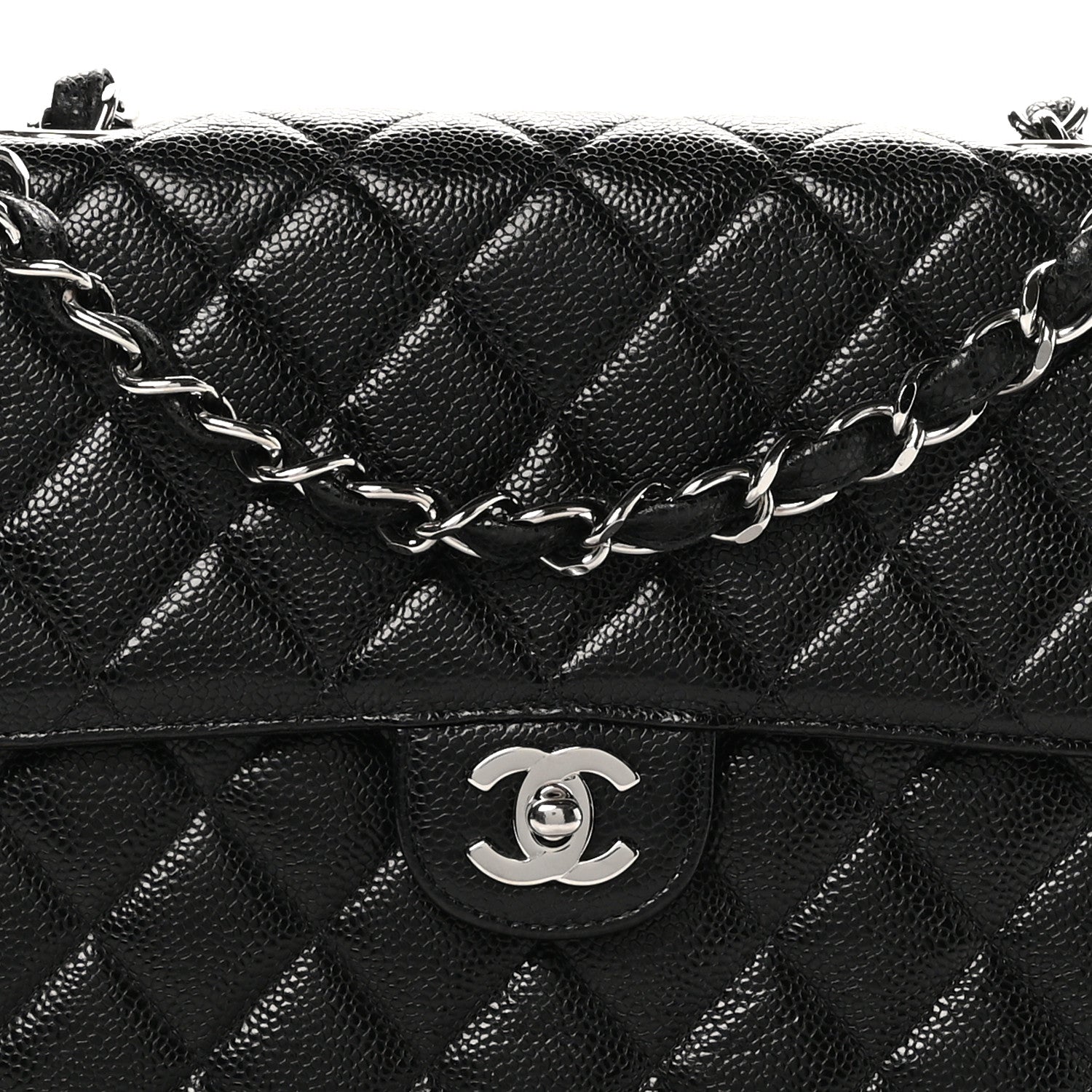 Chanel Caviar Quilted Jumbo Single Flap Black 8 of 10