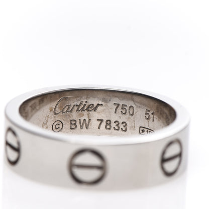 Cartier 18K White Gold 5.5mm LOVE Ring 51 5.75 4 of 4