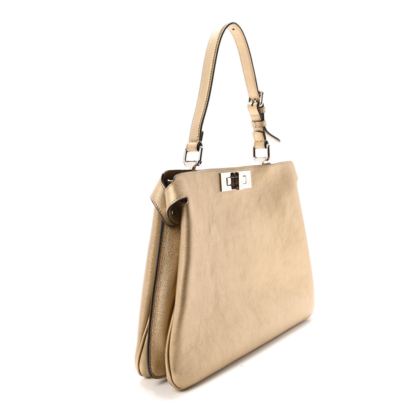 Metallic Vitello Medium Soft Peekaboo  Gold
