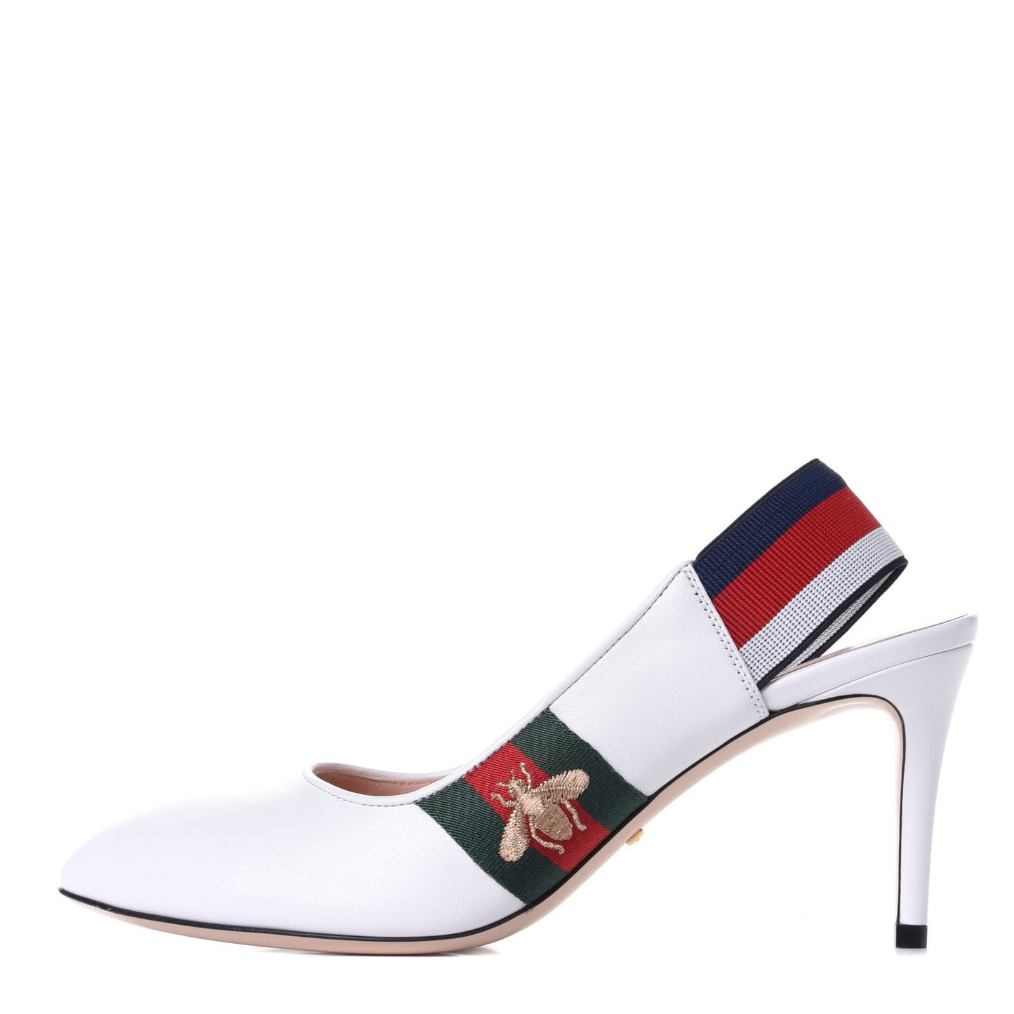Malaga Kid Web Sylvie Mid Heel Slingback Pumps 38 White