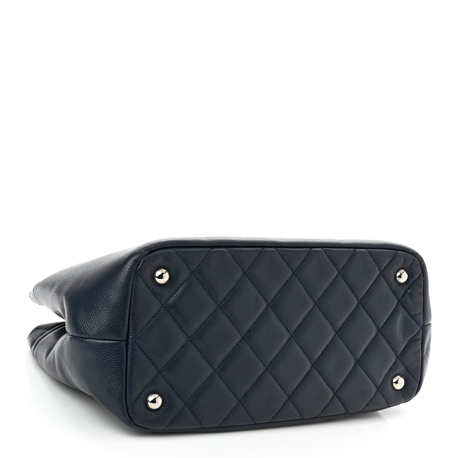 Chanel Caviar Quilted Timeless CC Soft Tote Navy Blue 4 of 14