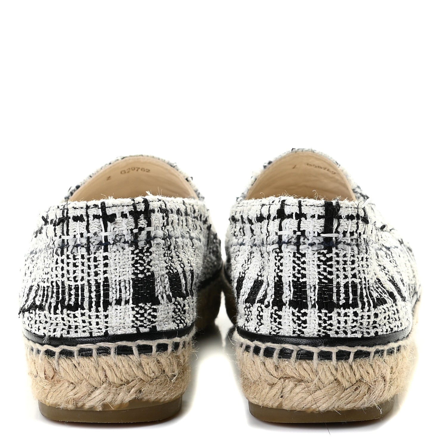 Chanel Tweed CC Espadrilles 39 Black White 5 of 11