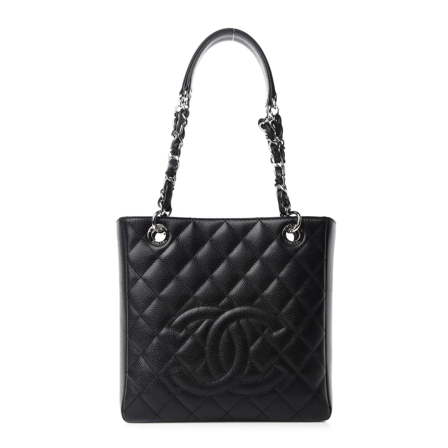 Caviar Quilted Petit Shopping Tote PST Black