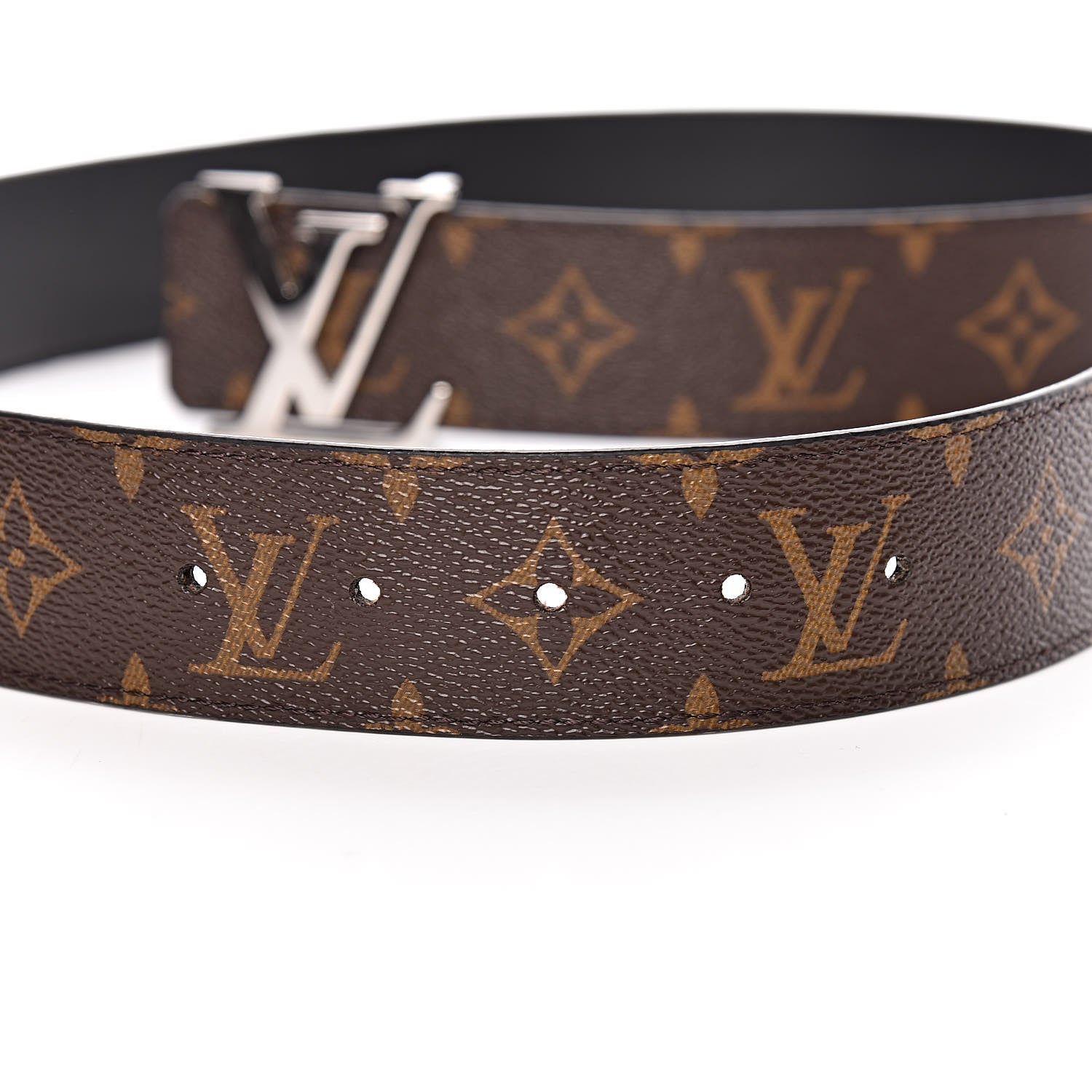 Louis Vuitton Calfskin Monogram 30mm LV Initiales Reversible Belt 85 34 Black 6 of 7