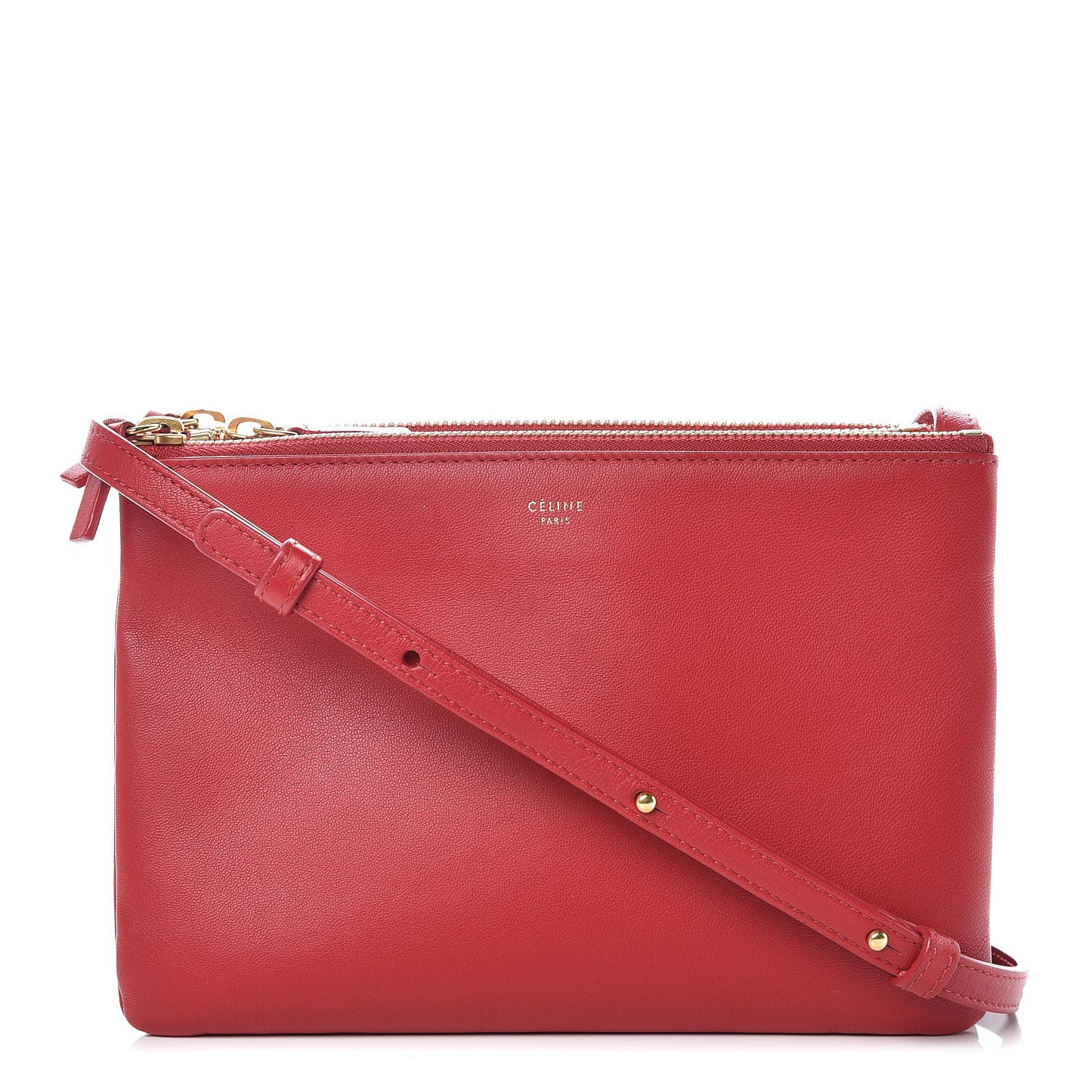 Lambskin Small Trio Crossbody Bag Red