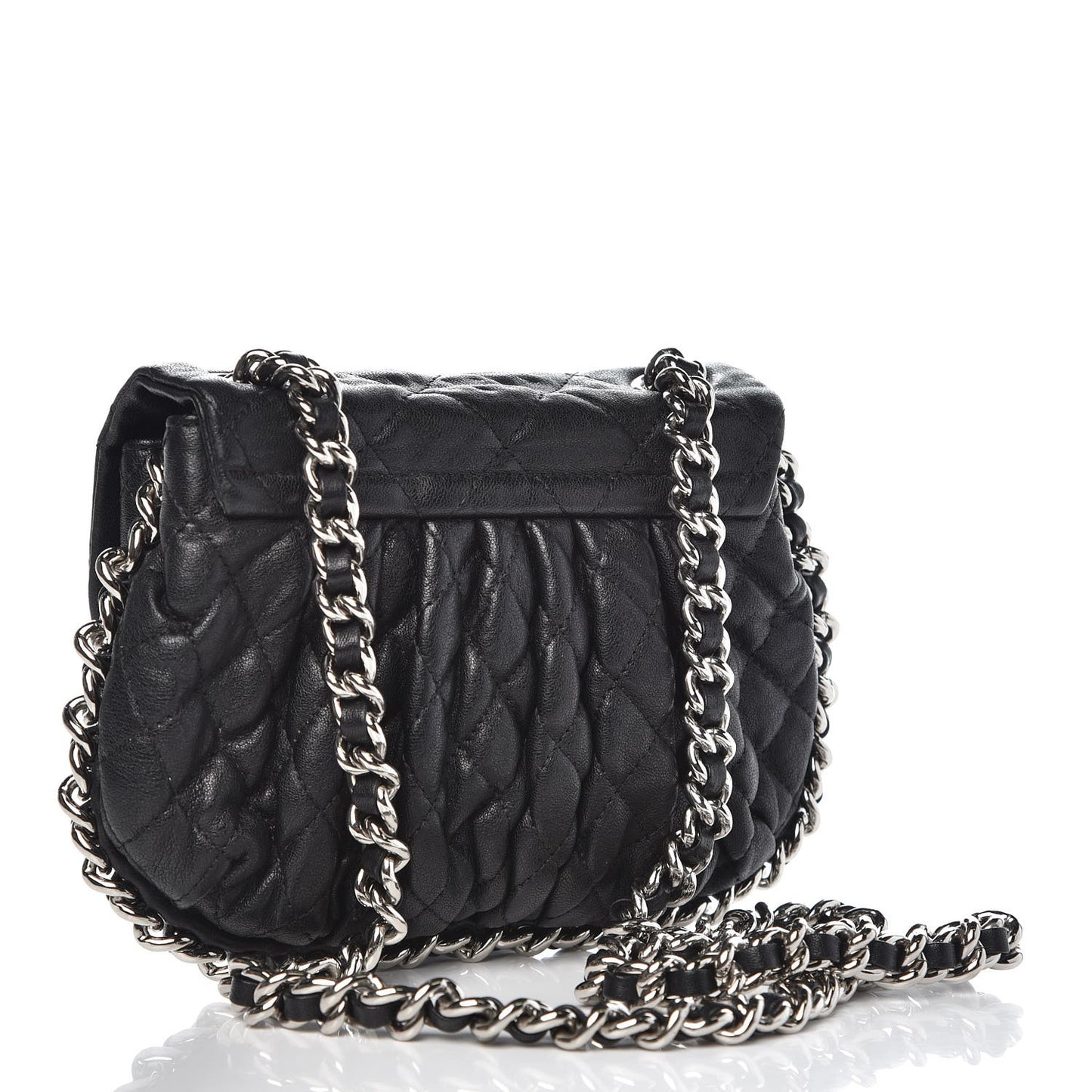 Washed Lambskin Mini Chain Around Messenger Black