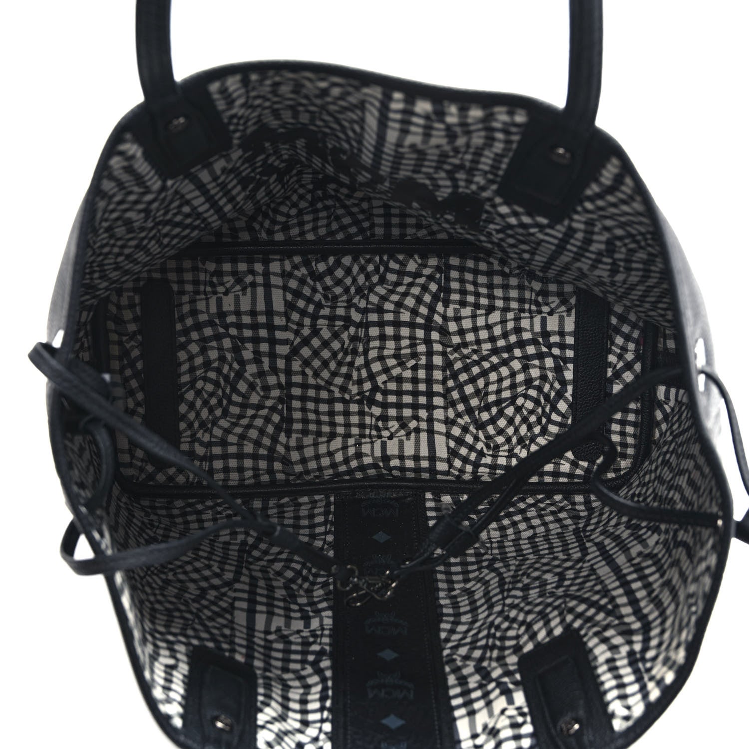 MCM Grained Calfskin Visetos Medium Liz Reversible Shopper Tote Black 8 of 19