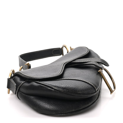 Christian Dior Grained Calfskin Saddle Bag Black 4 of 10