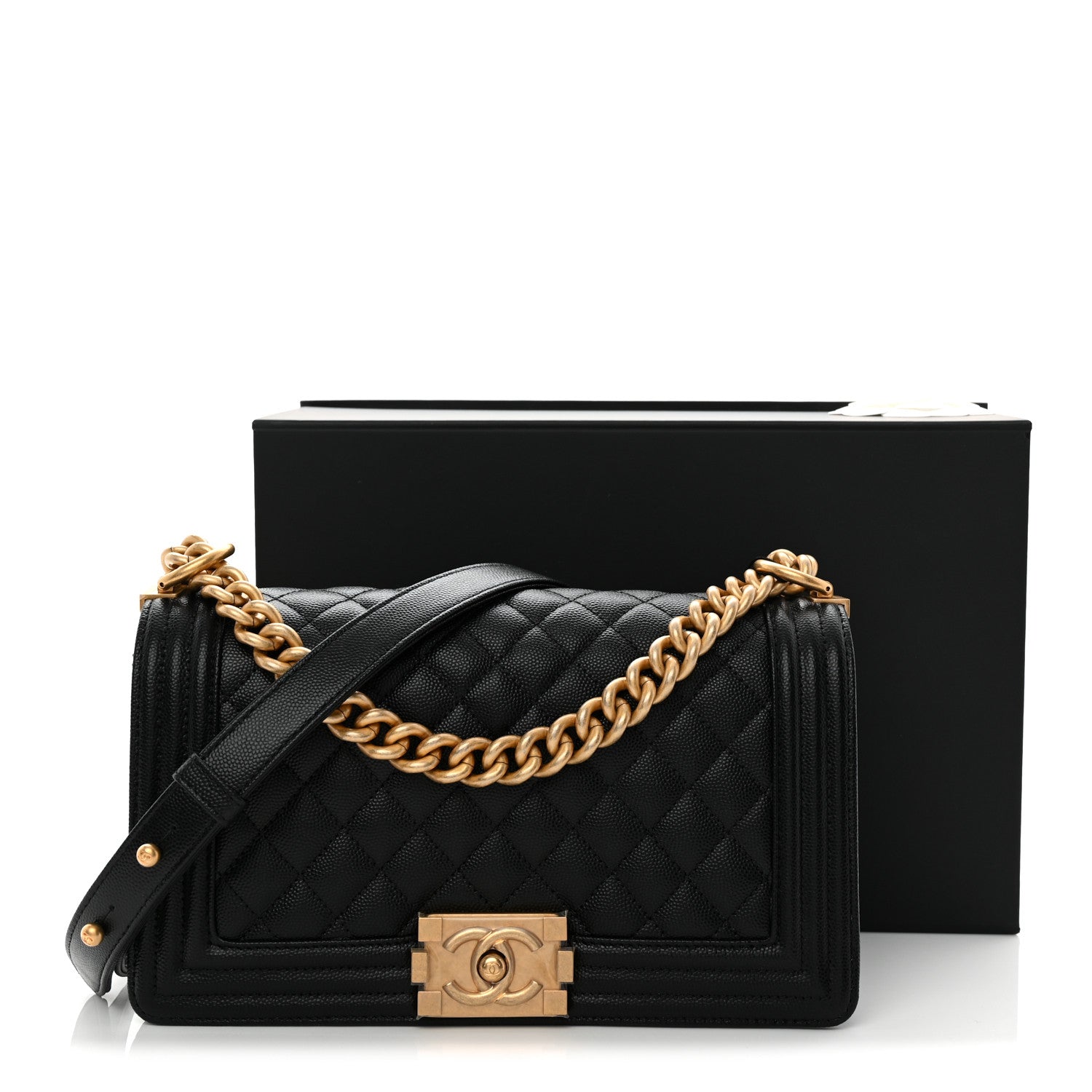 Chanel Caviar Quilted Medium Boy Flap Black 10 of 10