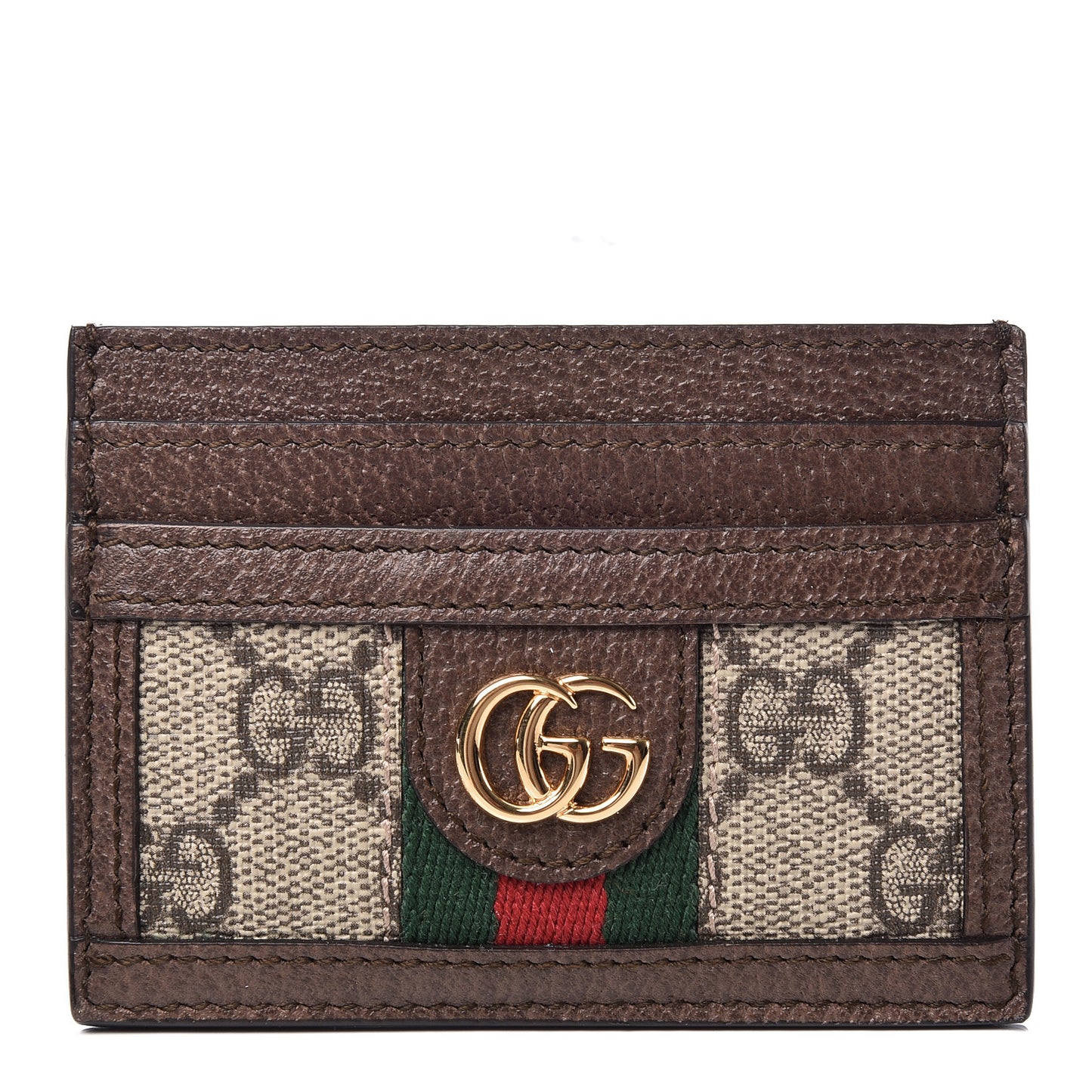 GG Supreme Monogram Ophidia Card Holder Brown