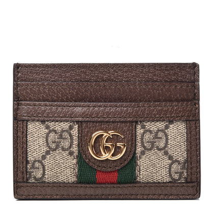 Gucci GG Supreme Monogram Ophidia Card Holder Brown 1 of 7