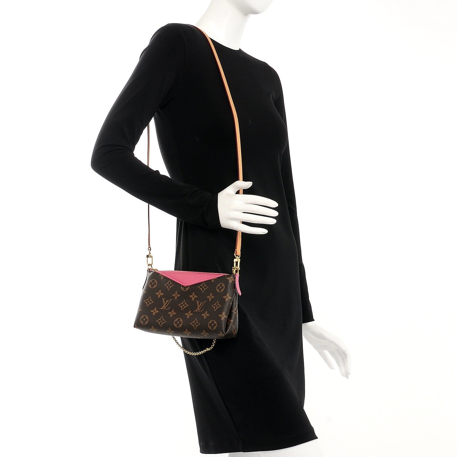 Louis Vuitton Monogram Pallas Clutch Rose Fizzy 2 of 10