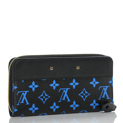 Louis Vuitton Calfskin Colored Monogram Zippy Wallet Blue Black 3 of 6