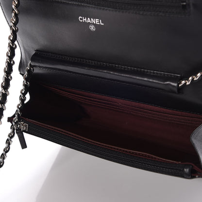 Chanel Lambskin Quilted Wallet On Chain WOC Black 5 of 9