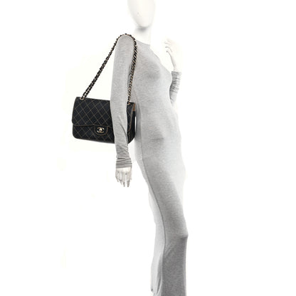 Chanel Calfskin Stitched Jumbo Double Flap Black 2 of 11