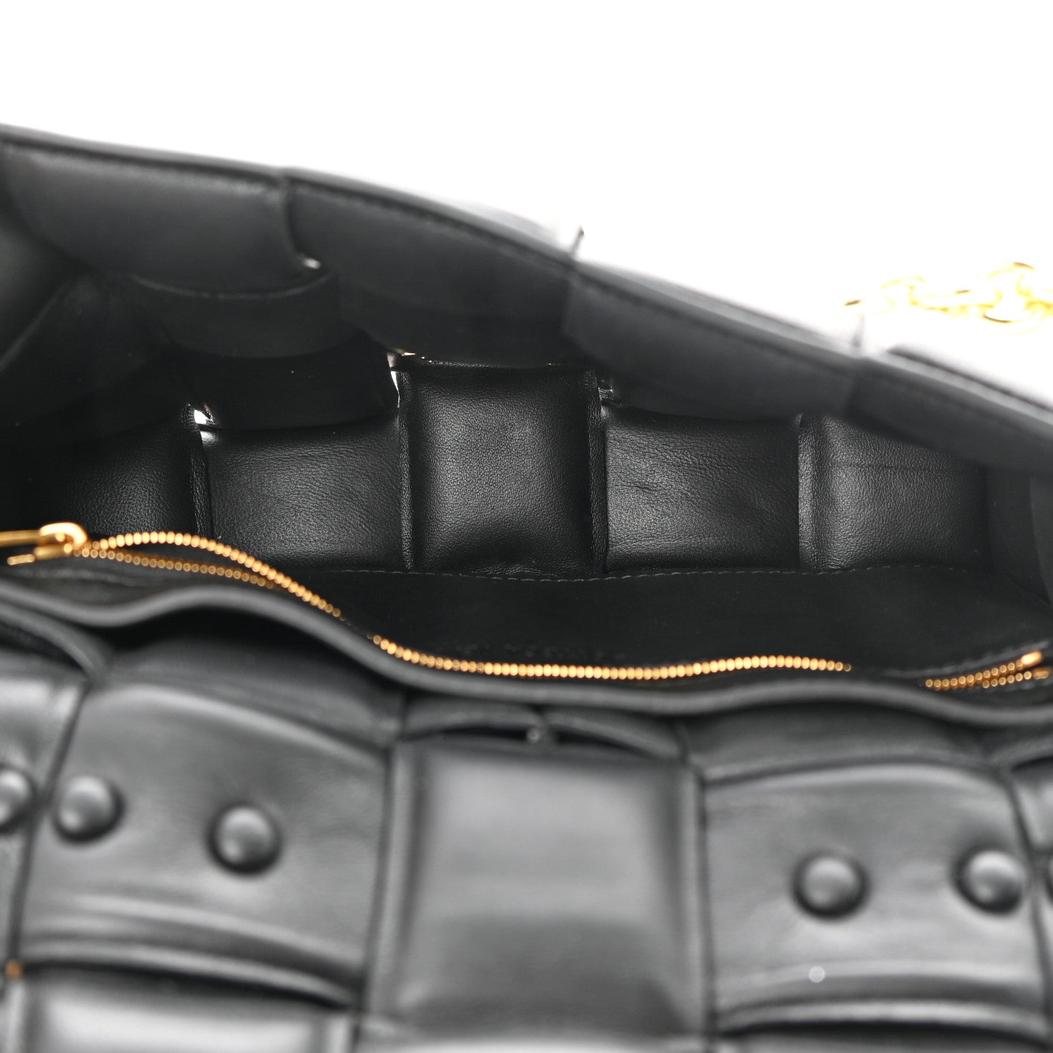 Bottega Veneta Lambskin Maxi Intreccio Padded Chain Cassette Crossbody Bag Black 5 of 10