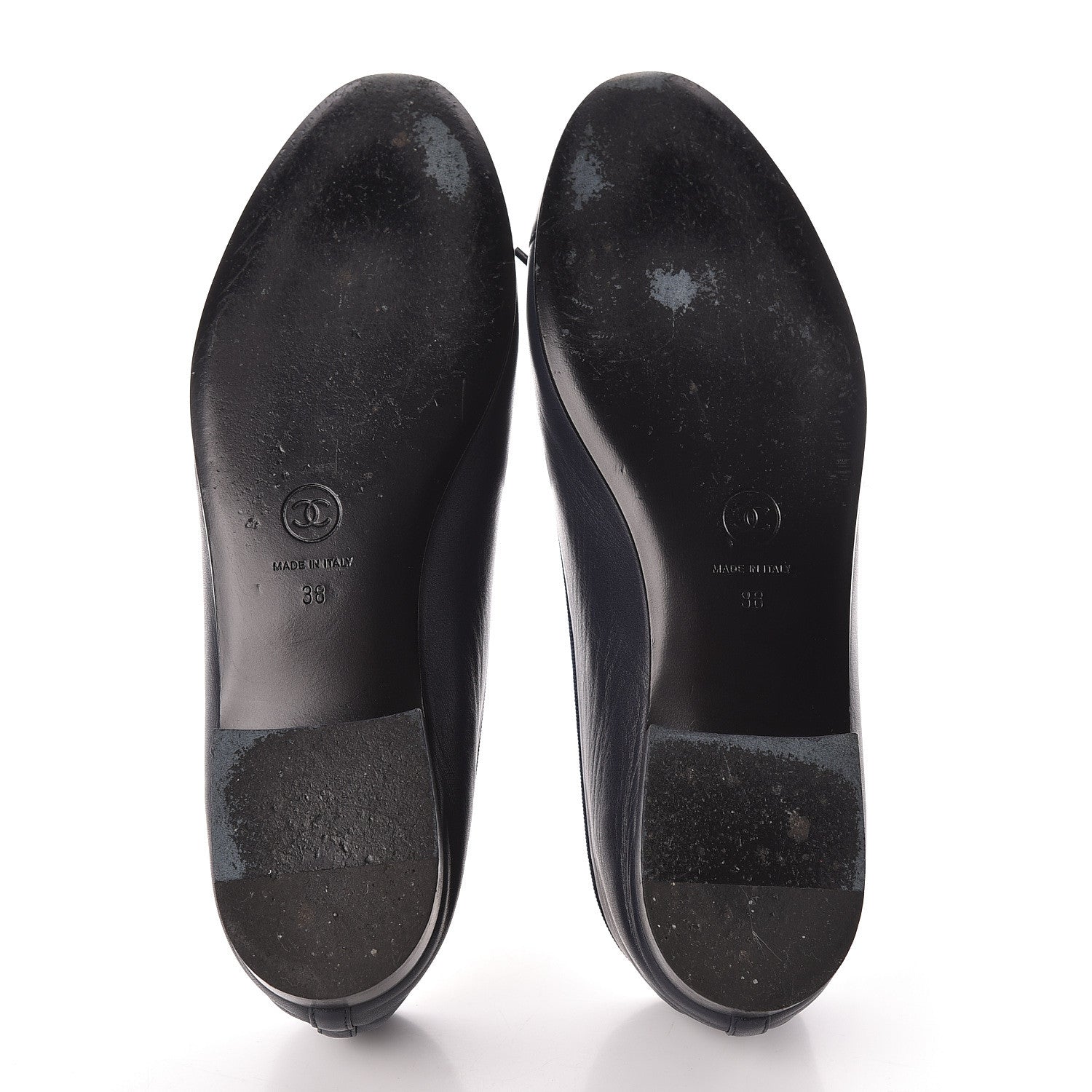 Chanel Calfskin CC Cap Toe Ballerina Flats 38 Dark Navy 7 of 8
