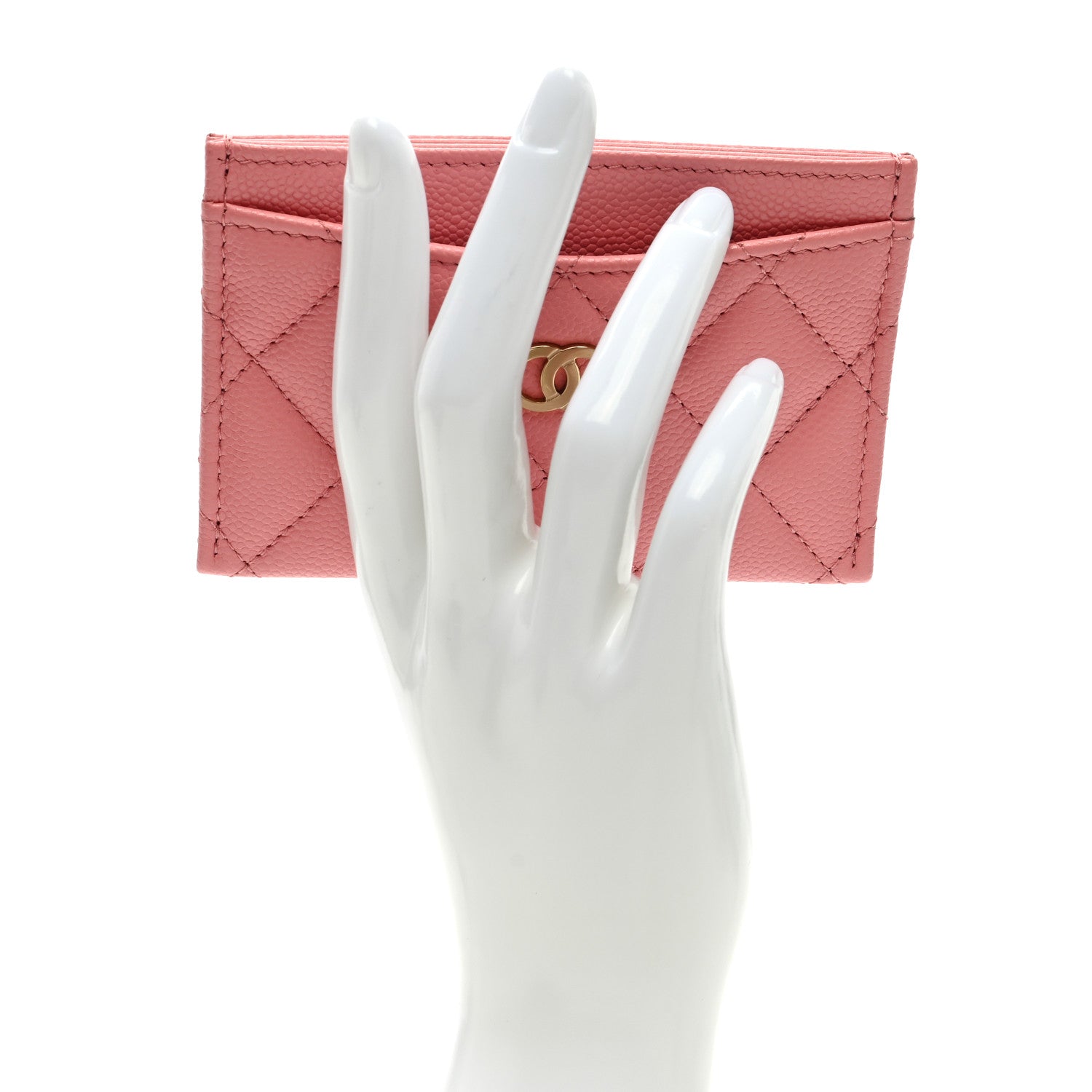 Chanel Caviar Quilted Card Holder Pink 2 of 7