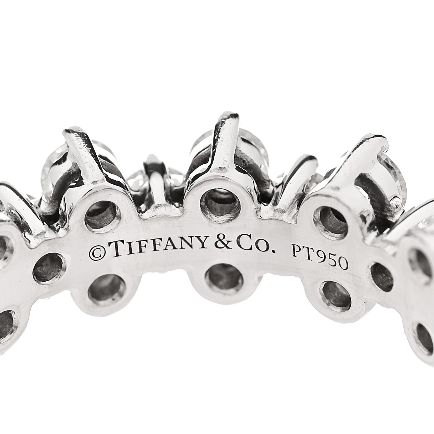 Tiffany Platinum Diamond Aria Band Ring 54 6.75 4 of 5