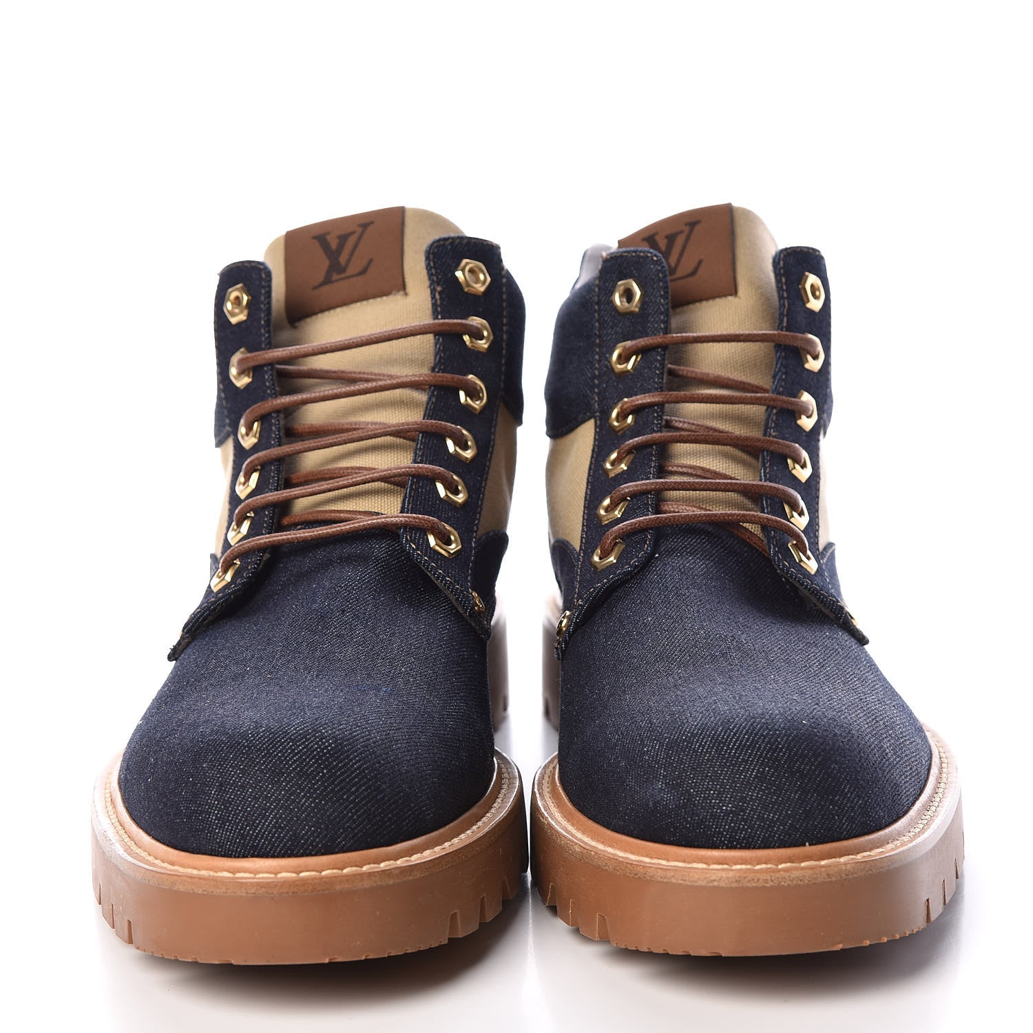 Louis Vuitton Denim Mens Oberkampf Ankle Boots 10 Marine 2 of 7
