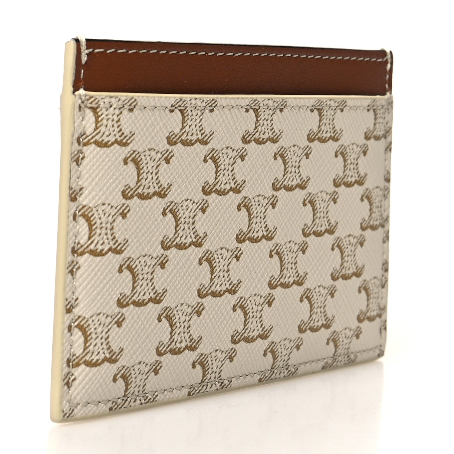 Celine Triomphe Canvas Card Holder White 3 of 7