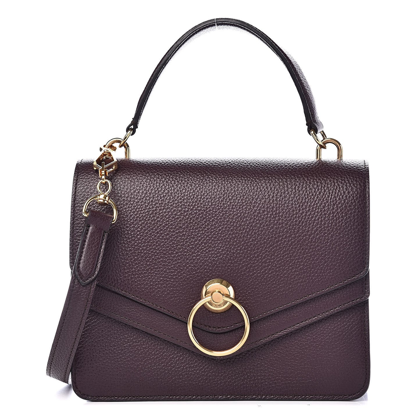 Small Classic Grain Harlow Satchel Oxblood